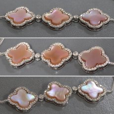 画像2: 18K/750ダイヤモンドシェルブレスレット フラワーモチーフ D0.87 9.8g (2)