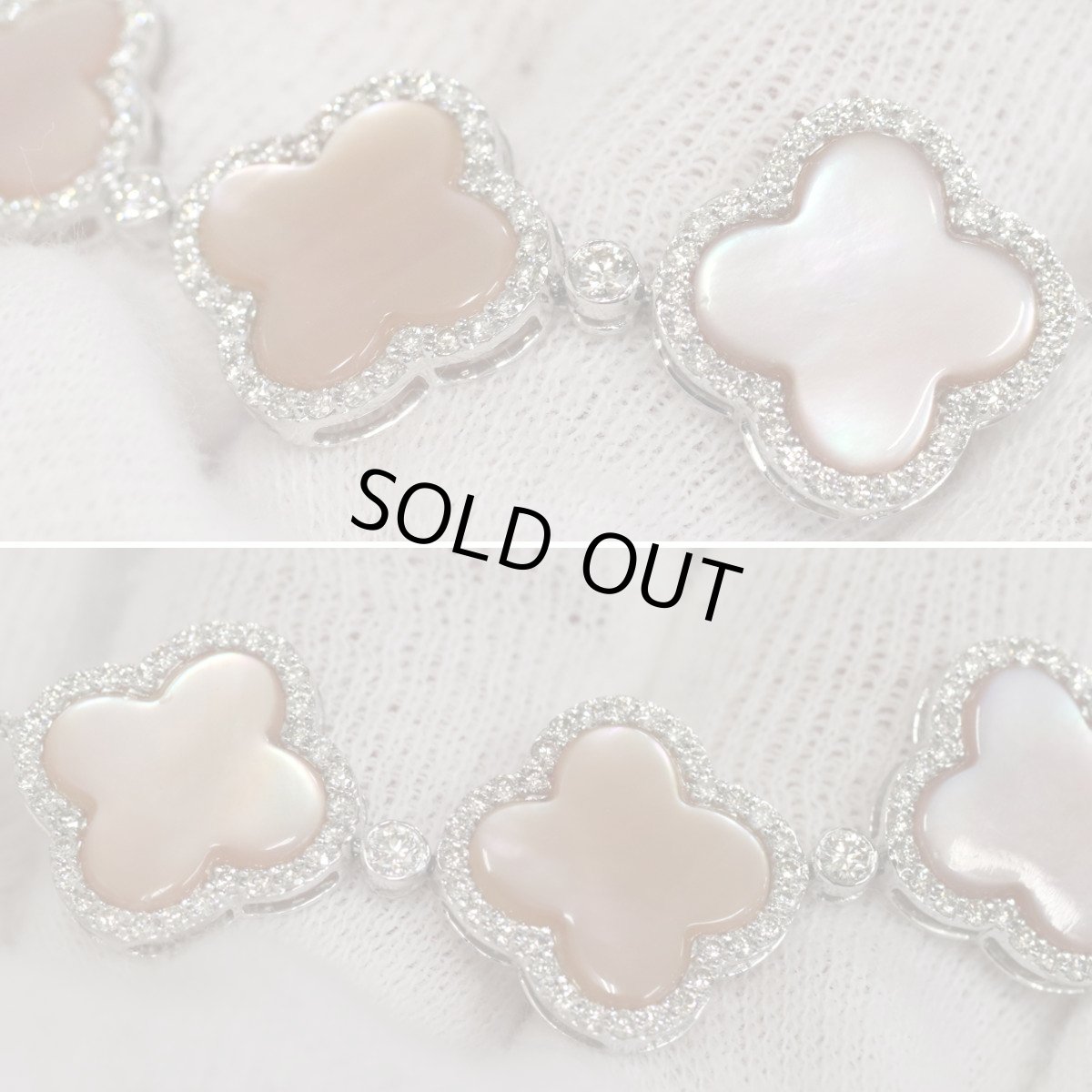 画像3: 18K/750ダイヤモンドシェルブレスレット フラワーモチーフ D0.87 9.8g (3)