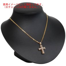 画像7: K18PGダイヤモンド/ブラックダイヤモンドペンダントトップ クロスモチーフ D0.20 D0.40 BkD0.18 3.9g (7)