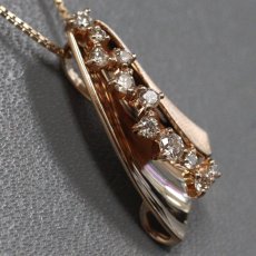 画像2: K18PGダイヤモンドペンダント D0.35 5.4g AJ付45cm (2)