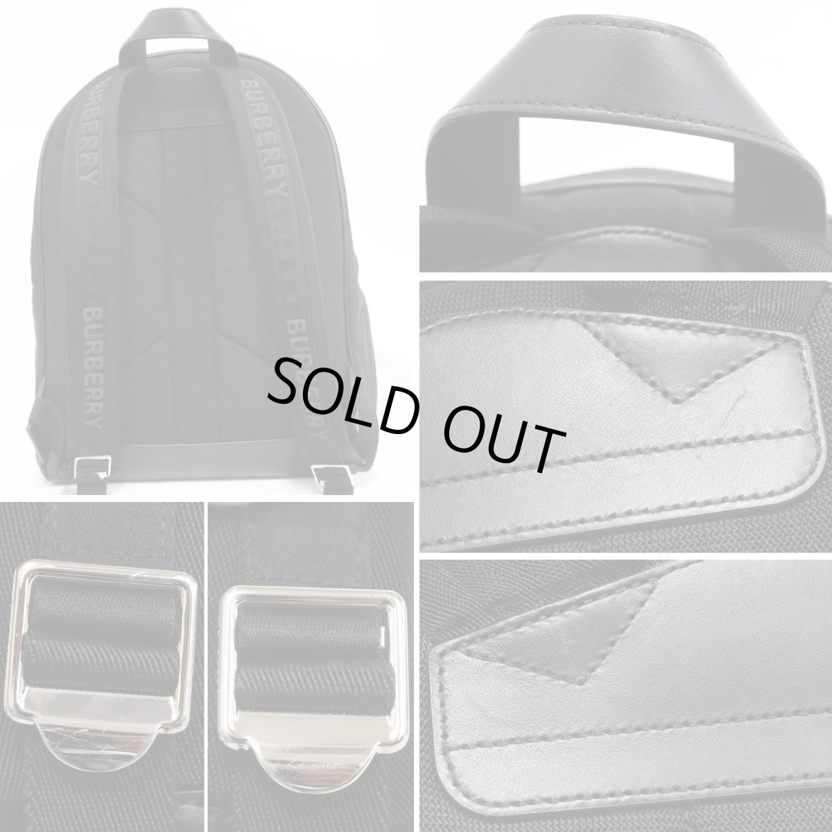 画像3: バーバリー ナイロン バックパック ブラック(8063495) (3)