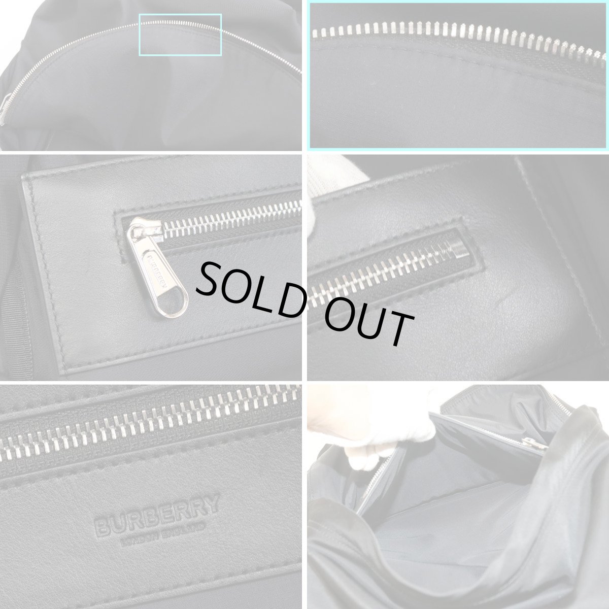 画像9: バーバリー ナイロン バックパック ブラック(8063495) (9)