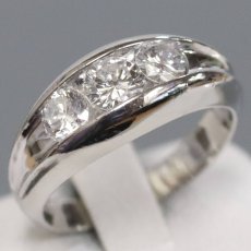 画像1: Pt900ダイヤモンドリング D1.028 3PD 8.4g #15 (1)