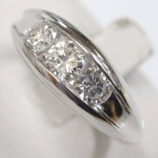 画像4: Pt900ダイヤモンドリング D1.028 3PD 8.4g #15 (4)