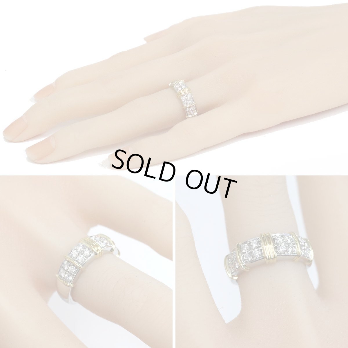 画像10: Pt950/K18ダイヤモンドリング D0.43 8.9ｇ #9.5 (10)