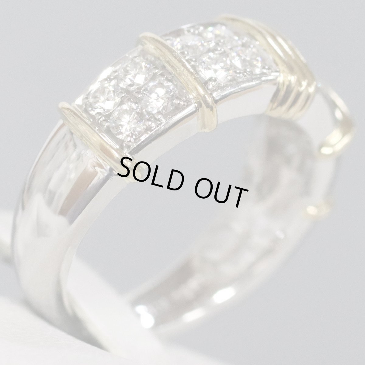 画像3: Pt950/K18ダイヤモンドリング D0.43 8.9ｇ #9.5 (3)