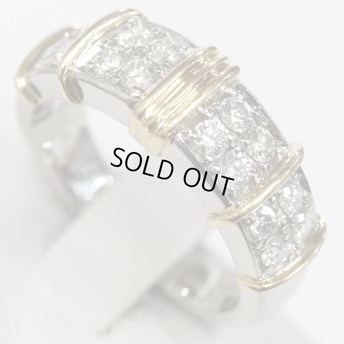 画像4: Pt950/K18ダイヤモンドリング D0.43 8.9ｇ #9.5 (4)