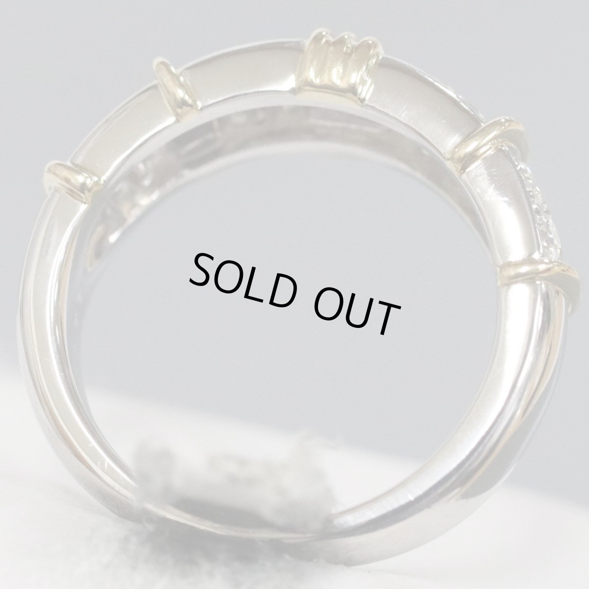 画像6: Pt950/K18ダイヤモンドリング D0.43 8.9ｇ #9.5 (6)