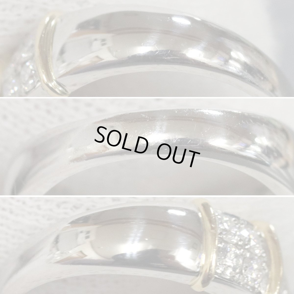 画像7: Pt950/K18ダイヤモンドリング D0.43 8.9ｇ #9.5 (7)