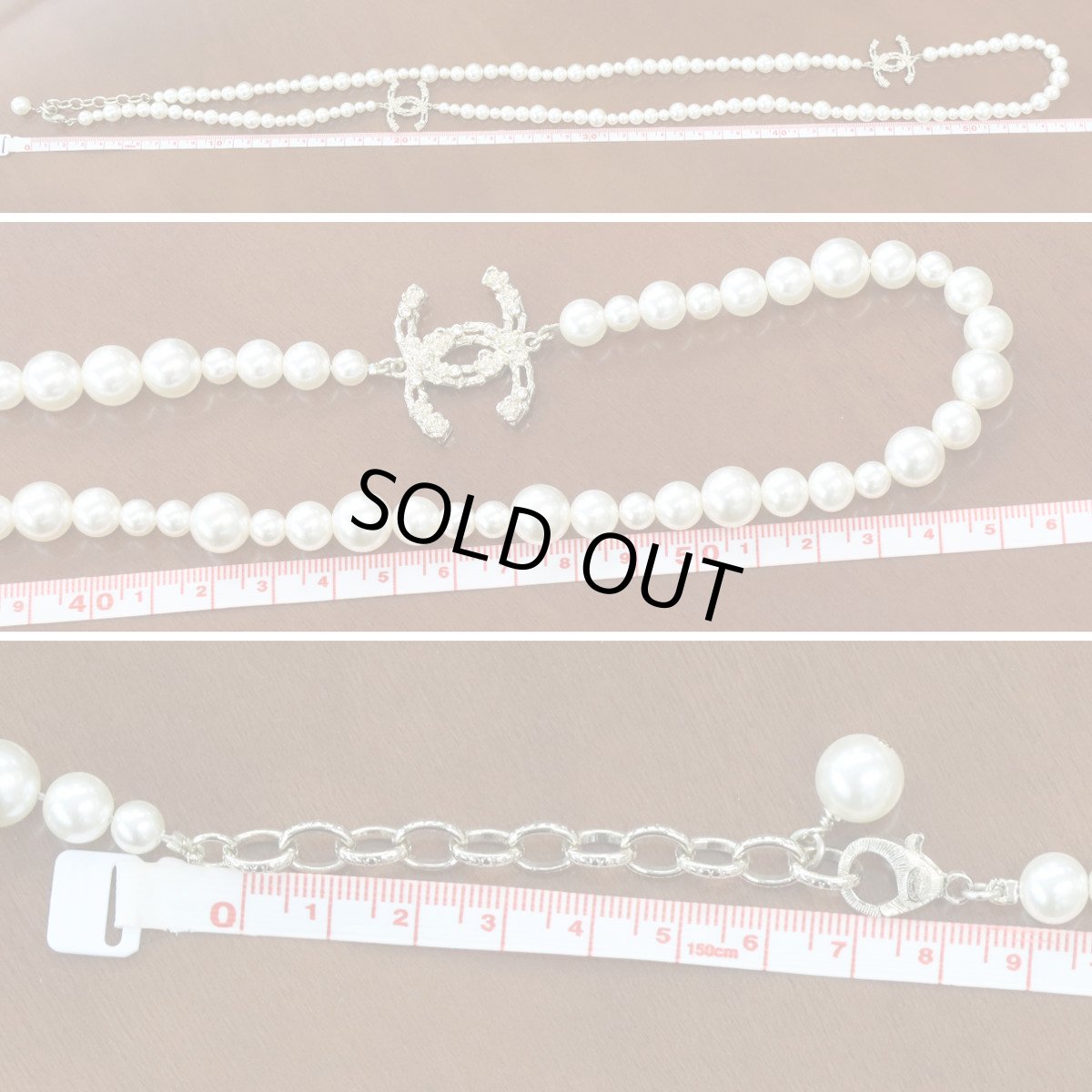 画像8: シャネル フェイクパール ココマーク ロングネックレス B21K 約112cm (8)