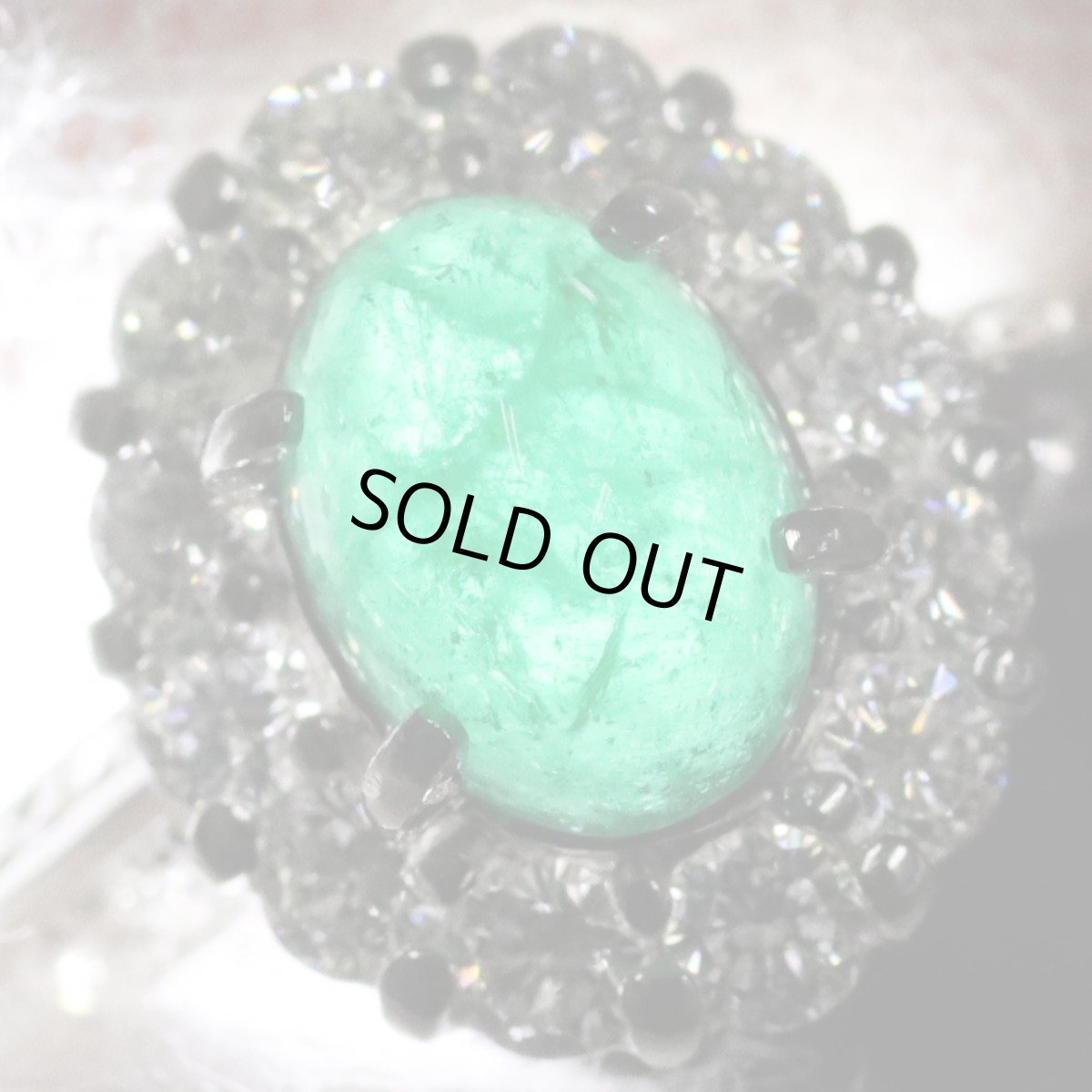 画像4: Pt900エメラルドダイヤモンドリング E0.87 D0.50 4.3g #10.5 (4)