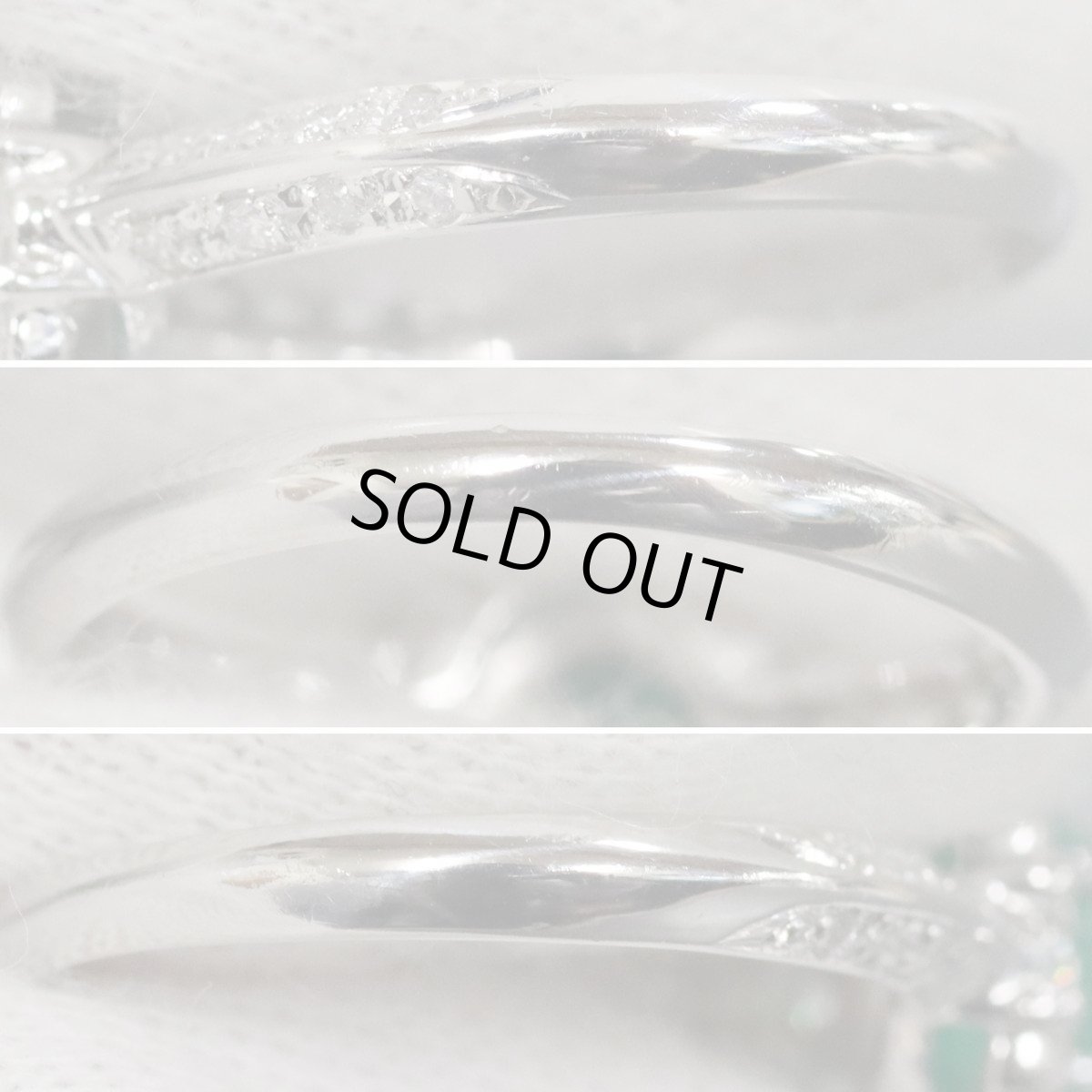 画像6: Pt900エメラルドダイヤモンドリング E0.87 D0.50 4.3g #10.5 (6)