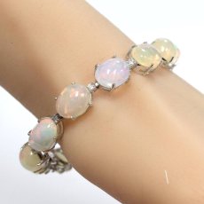 画像10: K18WGオパールダイヤモンドブレスレット O28.20 D0.45 17.4g 18cm (10)