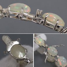画像5: K18WGオパールダイヤモンドブレスレット O28.20 D0.45 17.4g 18cm (5)
