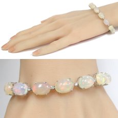 画像9: K18WGオパールダイヤモンドブレスレット O28.20 D0.45 17.4g 18cm (9)