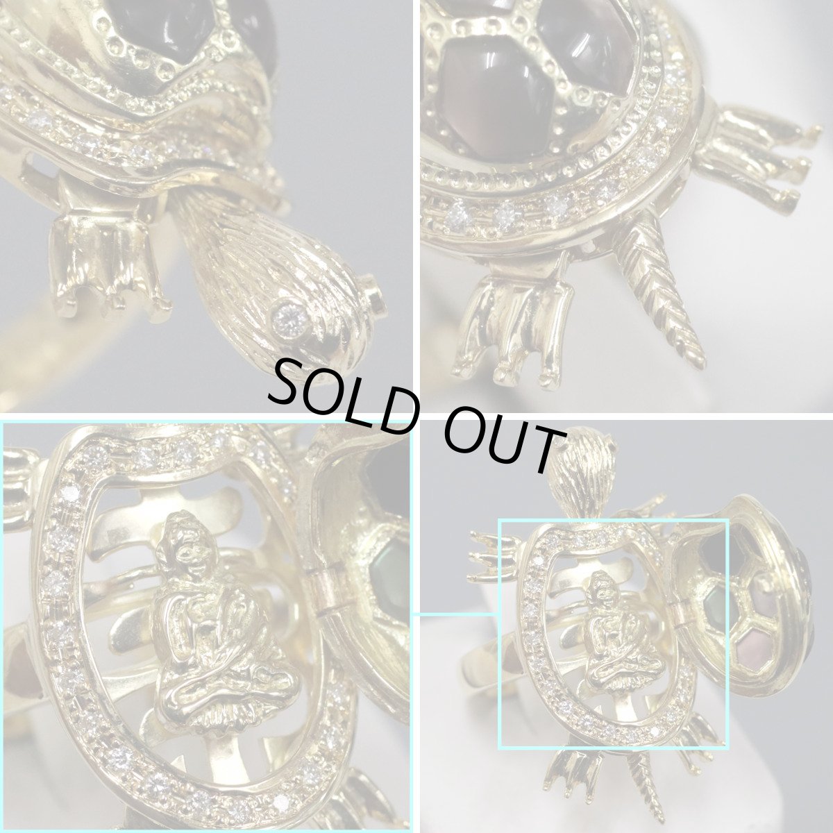 画像4: K18ダイヤモンドシェルリング 亀モチーフ D0.18 11.7g #11.5 (4)