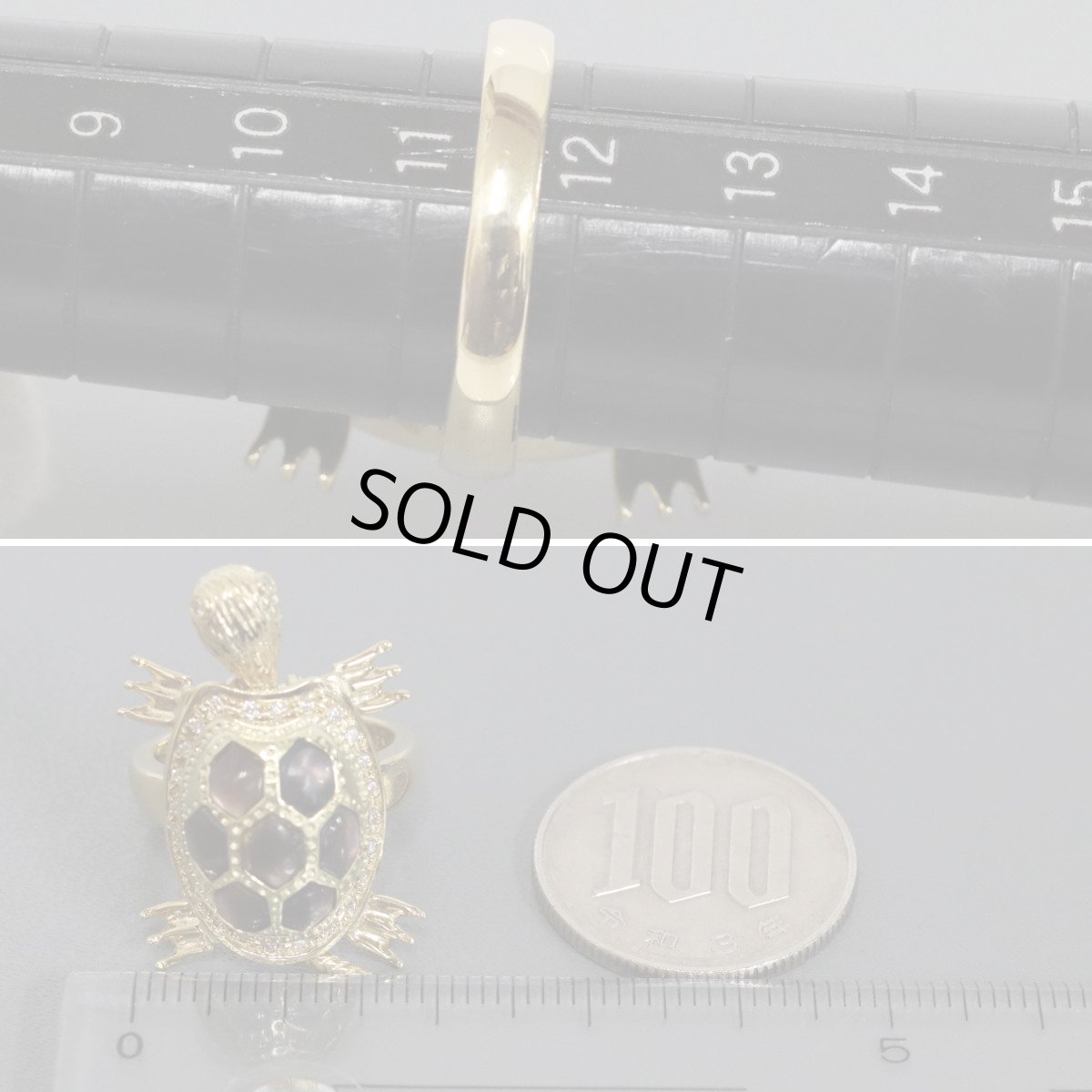 画像7: K18ダイヤモンドシェルリング 亀モチーフ D0.18 11.7g #11.5 (7)