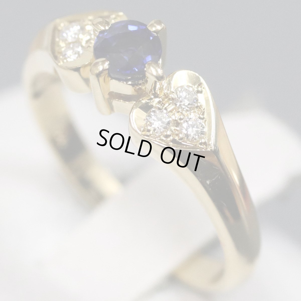 画像2: ミキモト K18サファイアダイヤモンドリング S0.23 D0.08 2.9g #8.5 ソーティング (2)