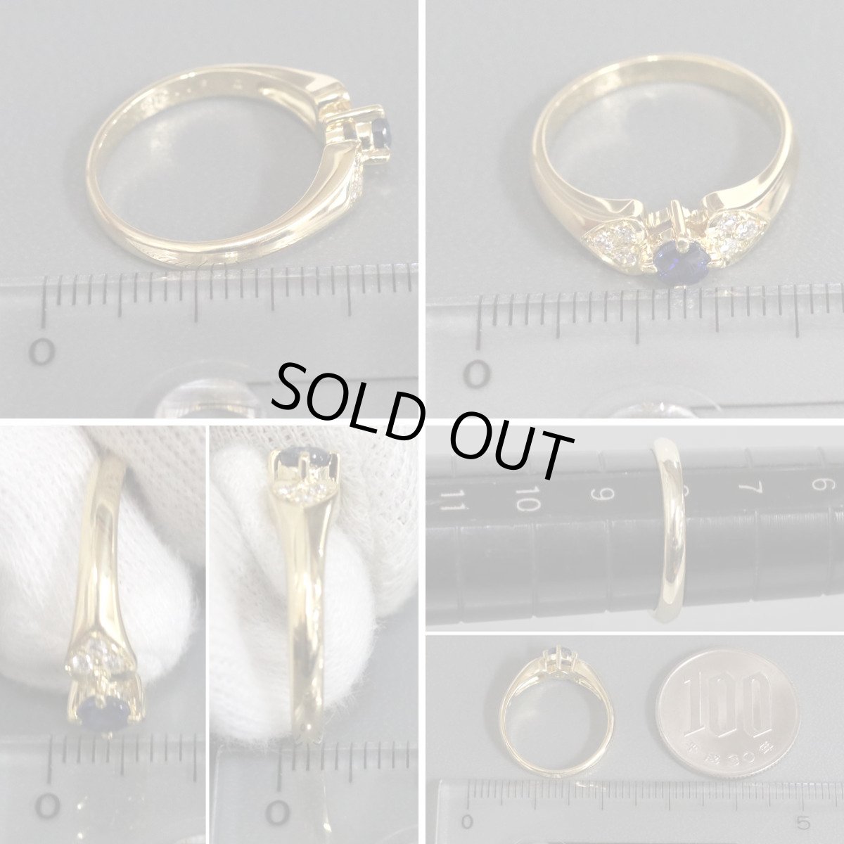 画像8: ミキモト K18サファイアダイヤモンドリング S0.23 D0.08 2.9g #8.5 ソーティング (8)