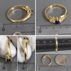 画像8: ミキモト K18サファイアダイヤモンドリング S0.23 D0.08 2.9g #8.5 ソーティング (8)