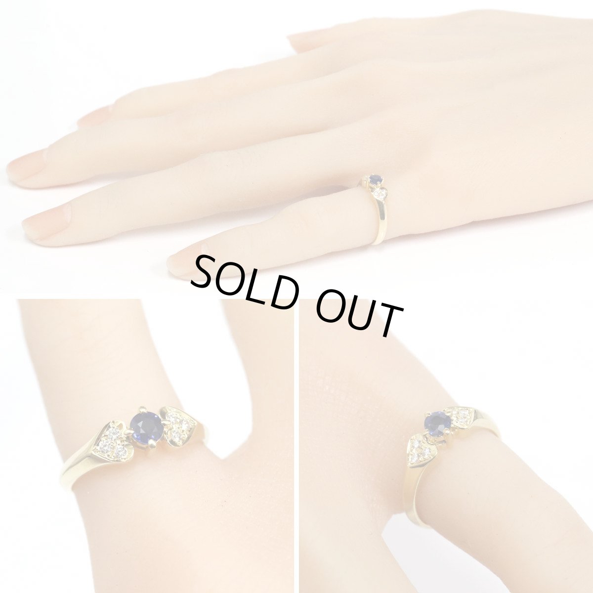 画像9: ミキモト K18サファイアダイヤモンドリング S0.23 D0.08 2.9g #8.5 ソーティング (9)