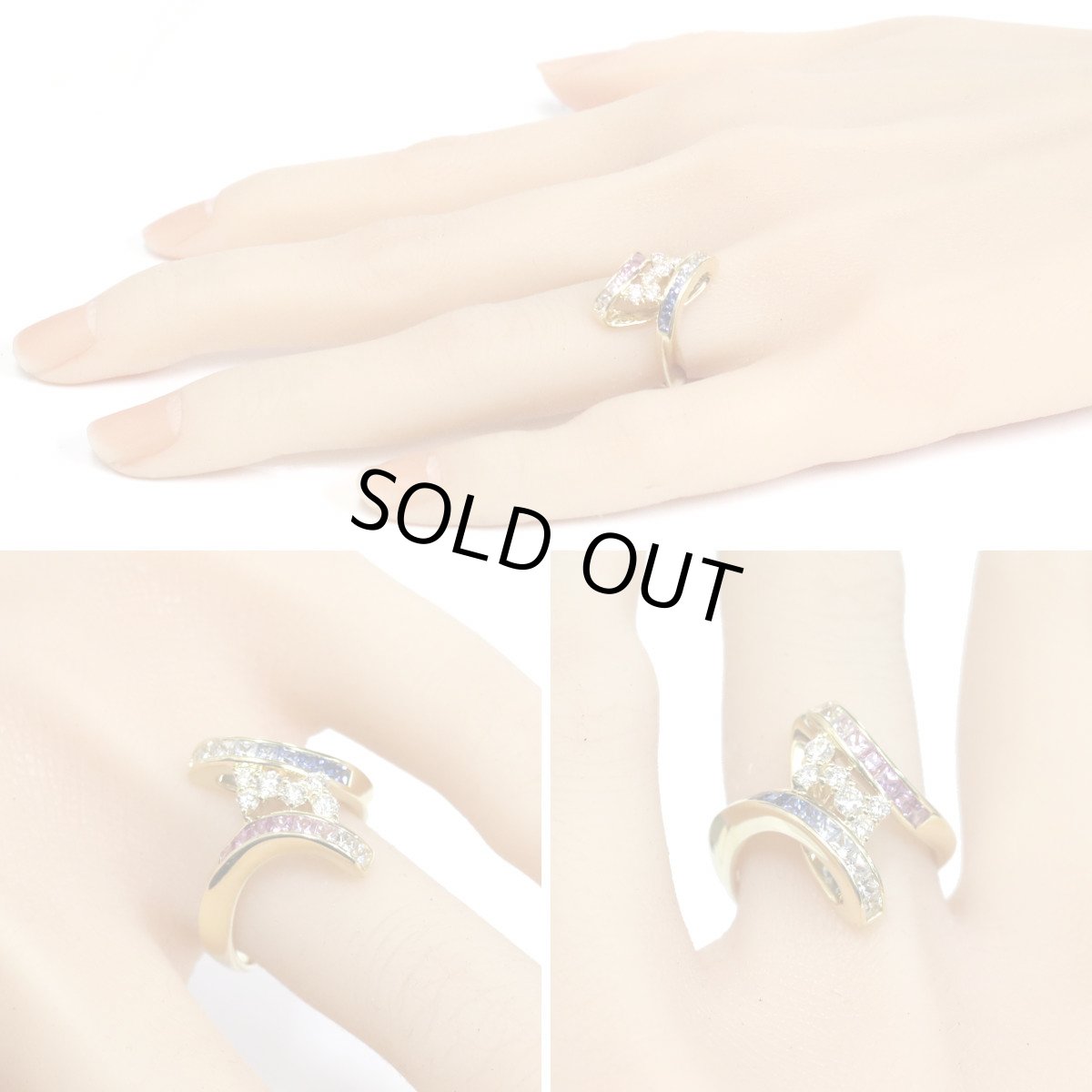 画像10: ジュネ 750サファイアダイヤモンドリング S0.88 D0.25 6.8g #11 (10)