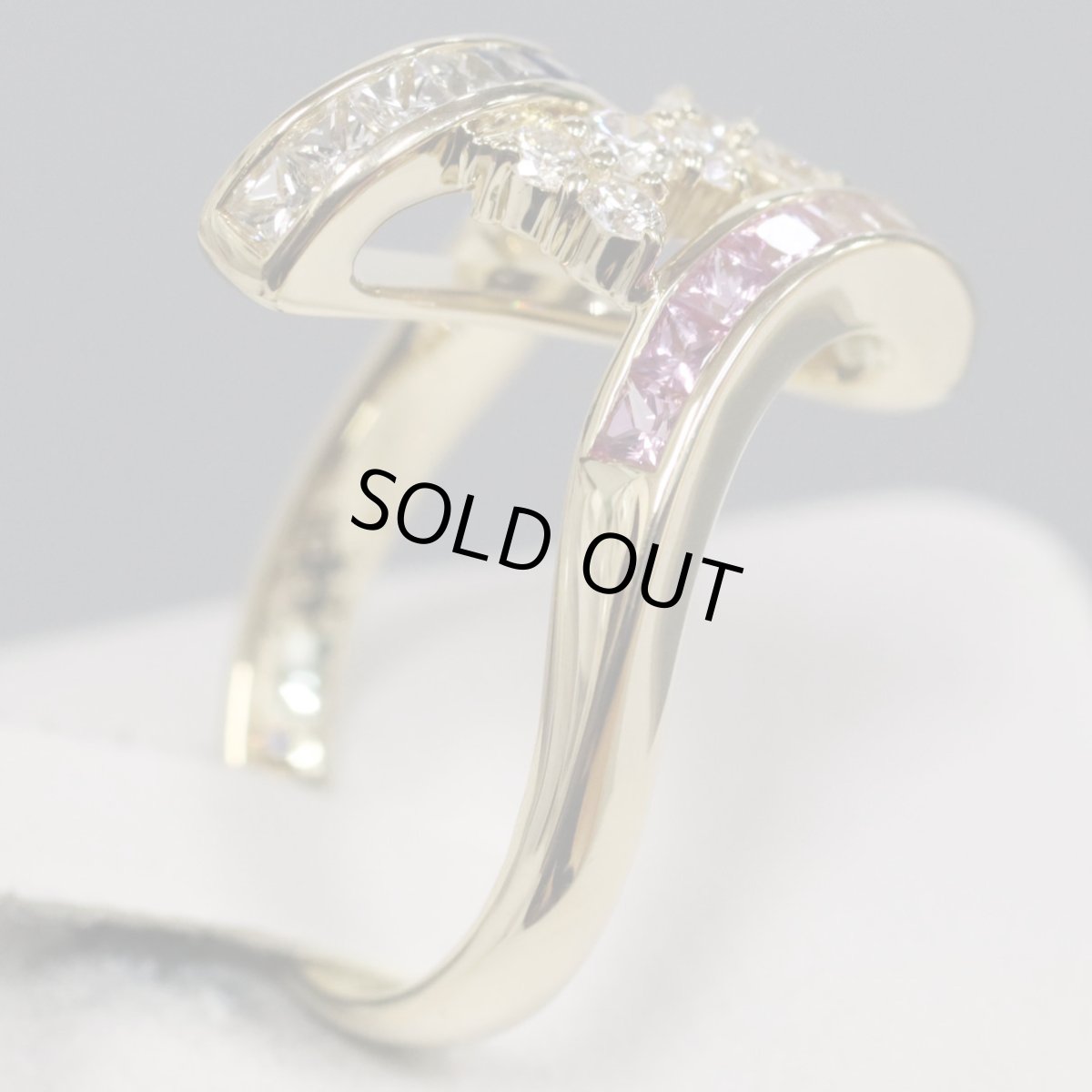 画像2: ジュネ 750サファイアダイヤモンドリング S0.88 D0.25 6.8g #11 (2)