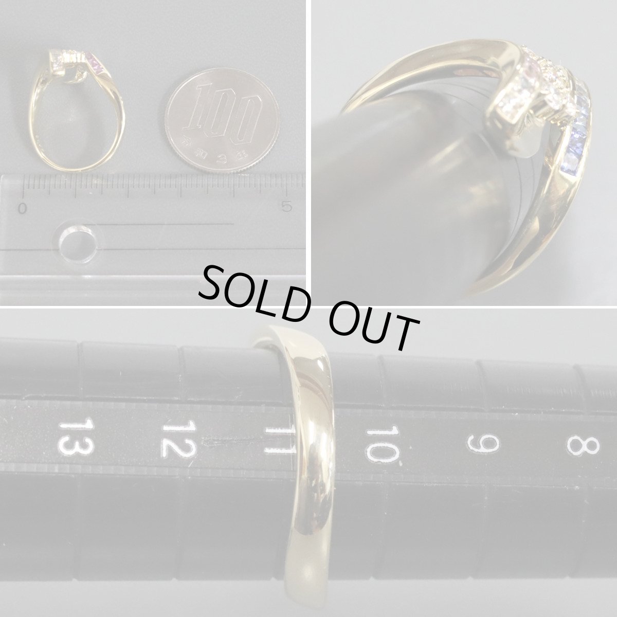 画像8: ジュネ 750サファイアダイヤモンドリング S0.88 D0.25 6.8g #11 (8)