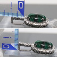 画像7: Pt900トラピッチェエメラルドダイヤモンドペンダントトップ E5.47 D1.40 7.5g ソーティング (7)