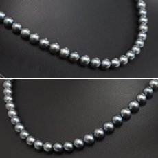 画像3: 染色パールネックレス/イヤリングセット シルバー金具 約7.5-7.7mm (3)