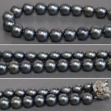 画像5: 染色パールネックレス/イヤリングセット シルバー金具 約7.5-7.7mm (5)