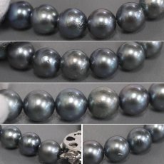 画像7: 染色パールネックレス/イヤリングセット シルバー金具 約7.5-7.7mm (7)