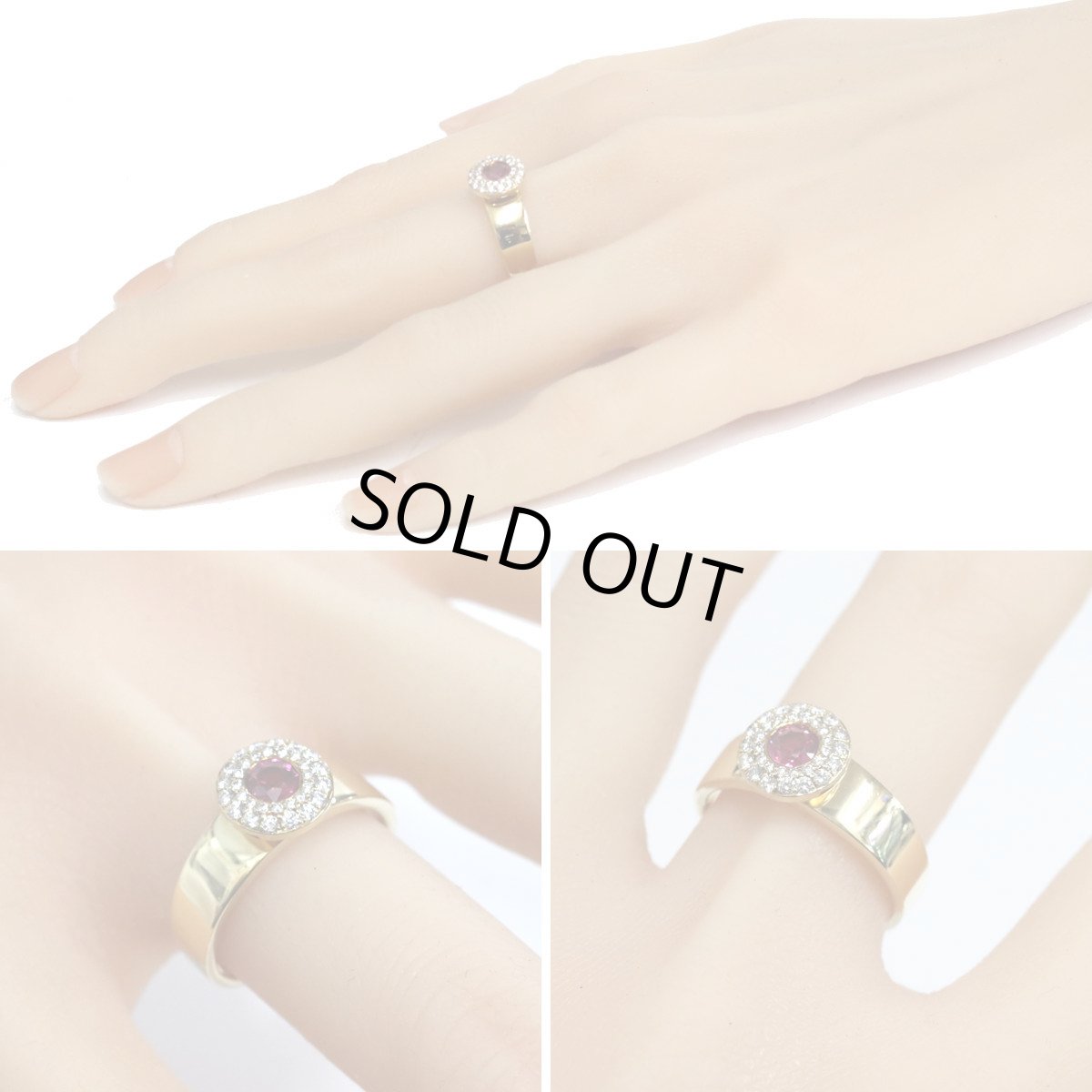 画像10: K18ルビーダイヤモンドリング R0.38 D0.25 7.5g #17 (10)