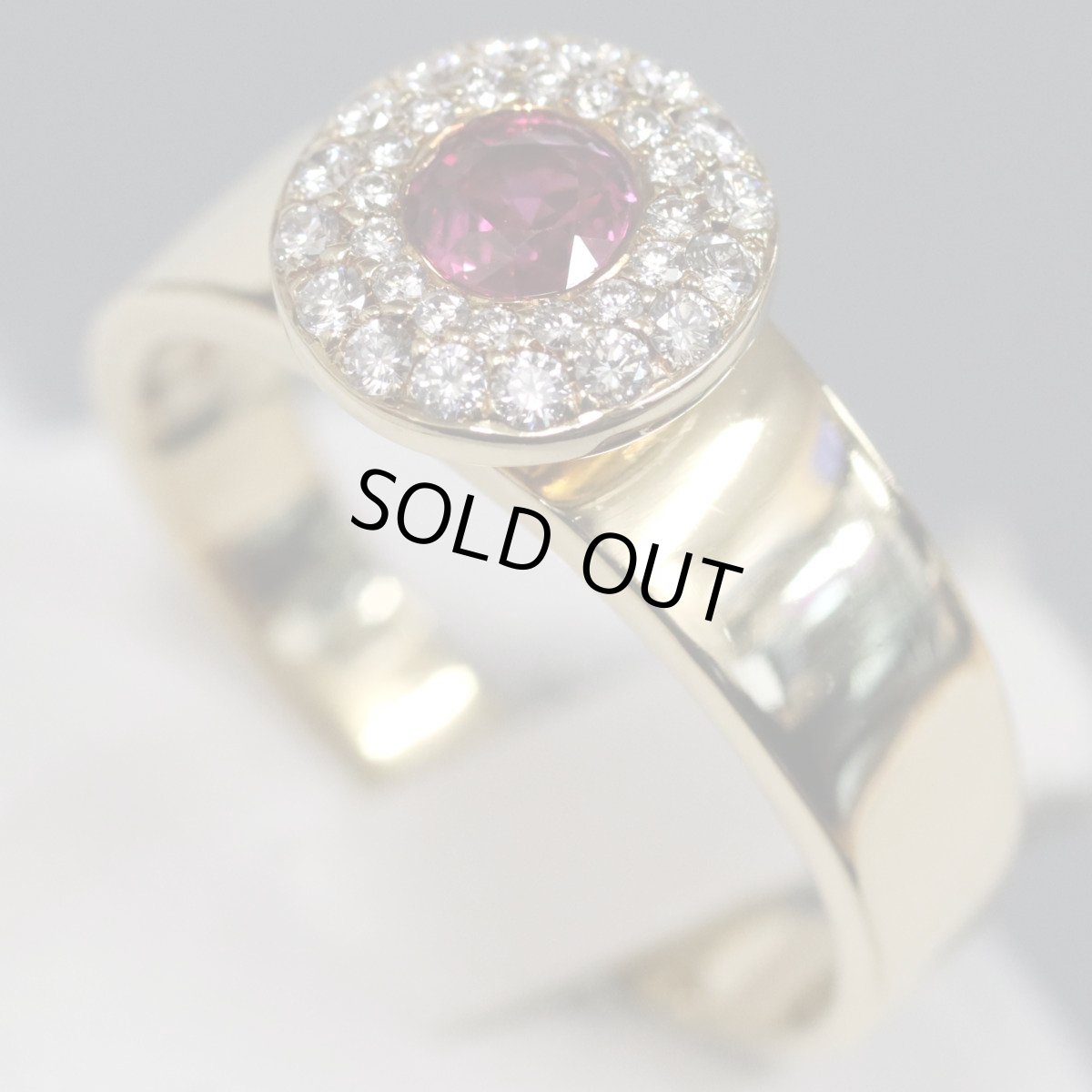 画像2: K18ルビーダイヤモンドリング R0.38 D0.25 7.5g #17 (2)