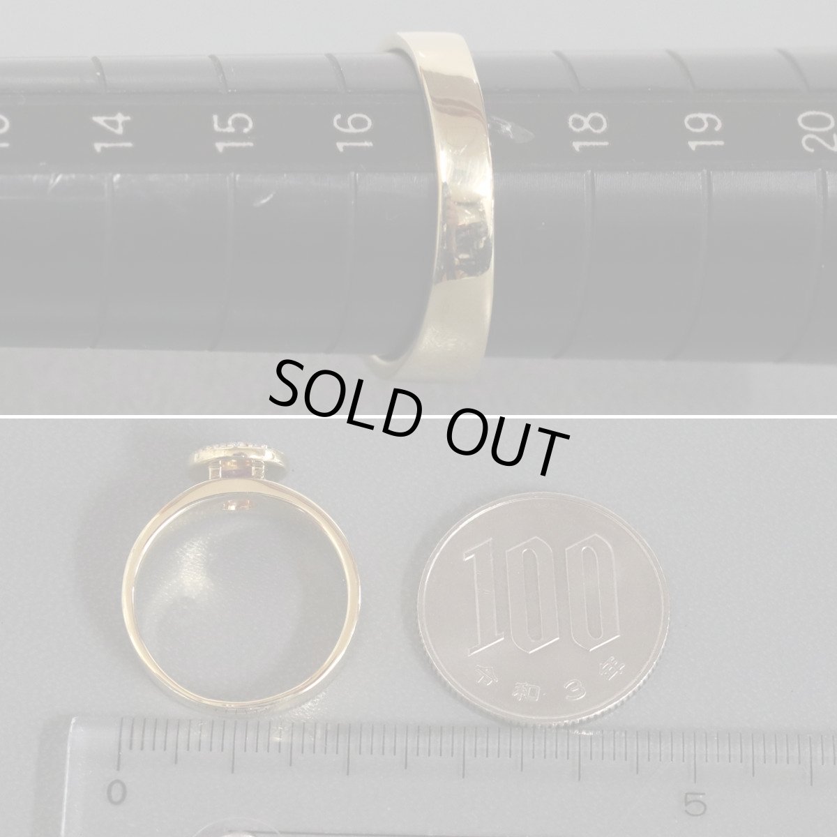 画像8: K18ルビーダイヤモンドリング R0.38 D0.25 7.5g #17 (8)