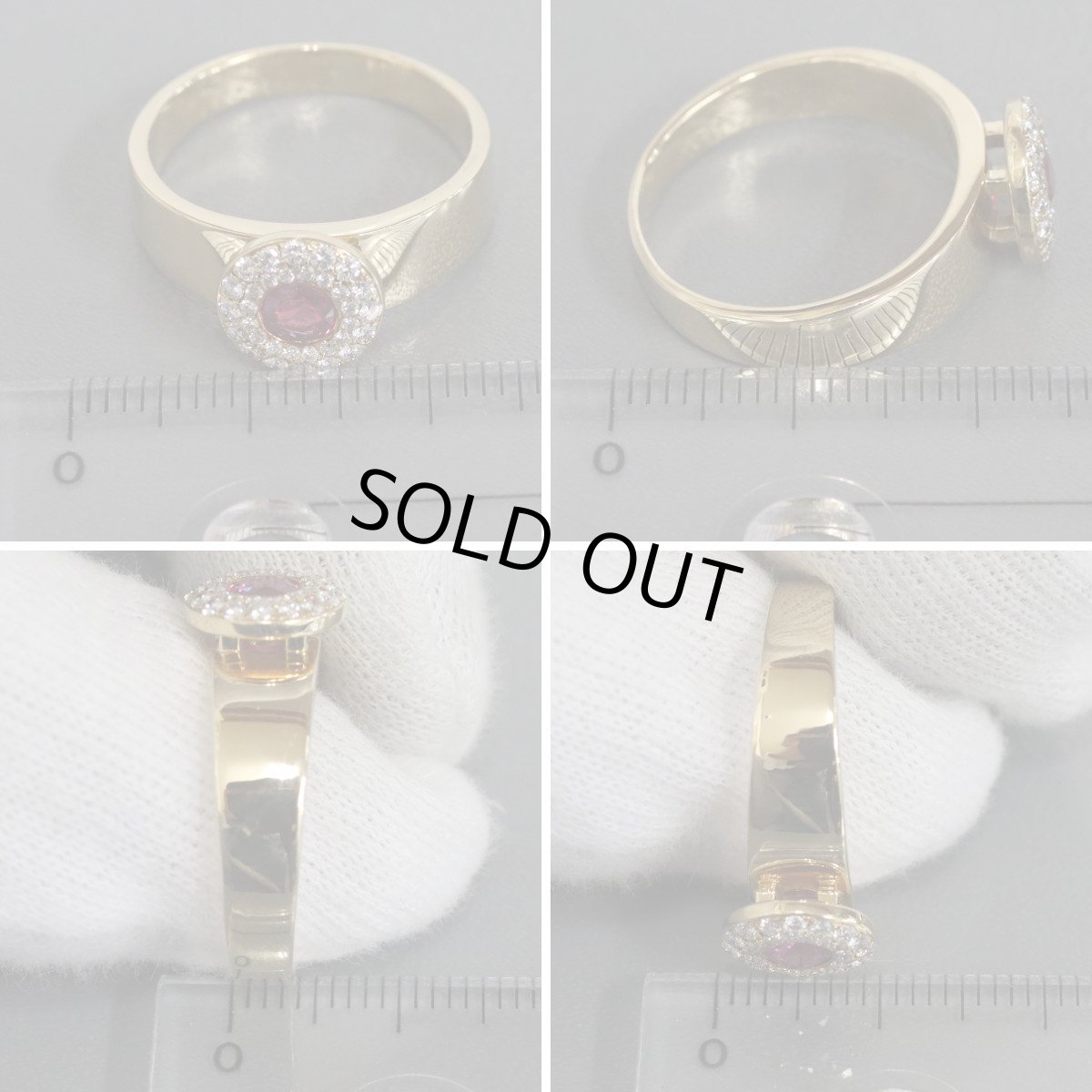 画像9: K18ルビーダイヤモンドリング R0.38 D0.25 7.5g #17 (9)