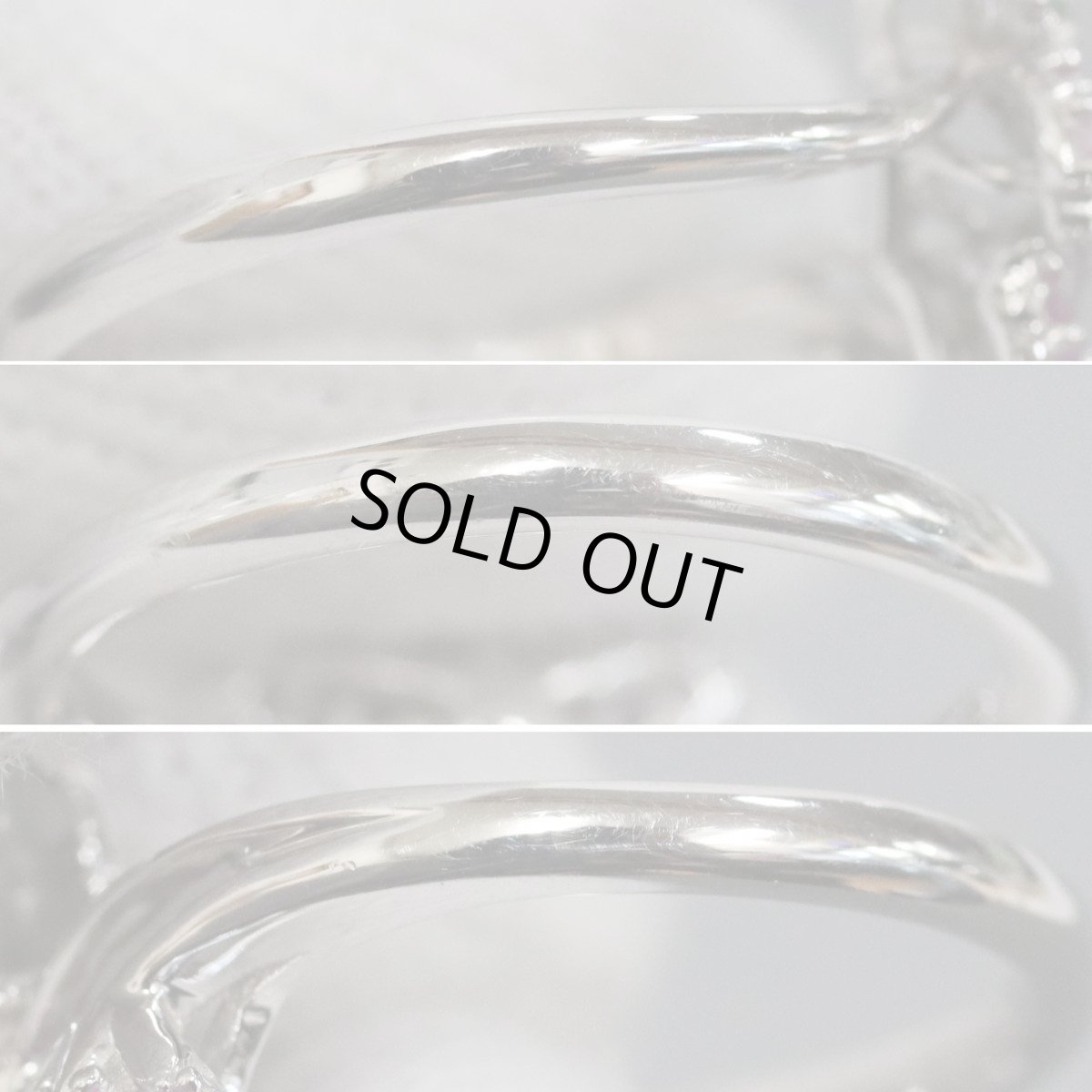 画像6: K18WGサファイアデマントイドガーネットリング フラワーモチーフ S0.53 DG0.02 4.5g #12 ホワイトゴールド (6)