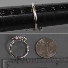 画像8: K18WGサファイアデマントイドガーネットリング フラワーモチーフ S0.53 DG0.02 4.5g #12 (8)