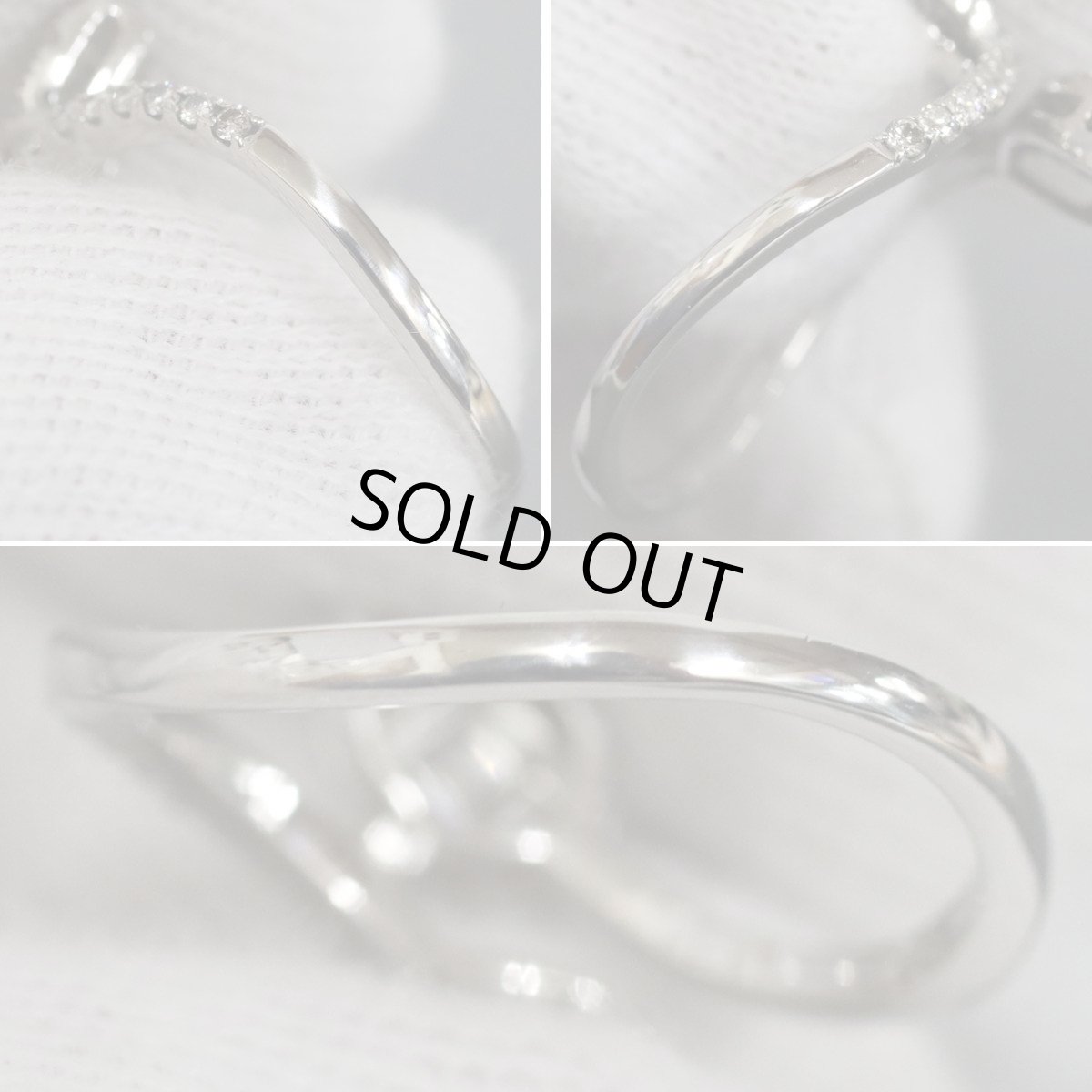 画像6: Pt950ダイヤモンドリング リーフモチーフ D0.47 3.6g #12 (6)