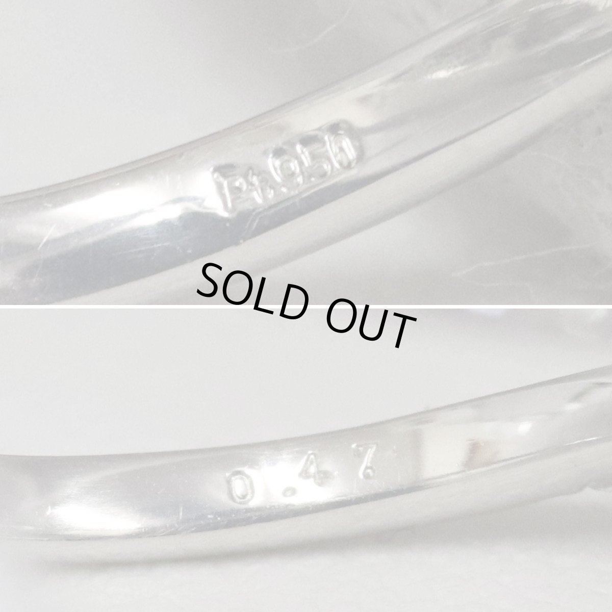 画像7: Pt950ダイヤモンドリング リーフモチーフ D0.47 3.6g #12 (7)