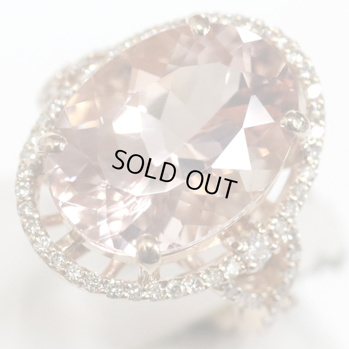 画像3: K18PGモルガナイトダイヤモンドリング M9.00 D0.47 #12 ソーティング (3)