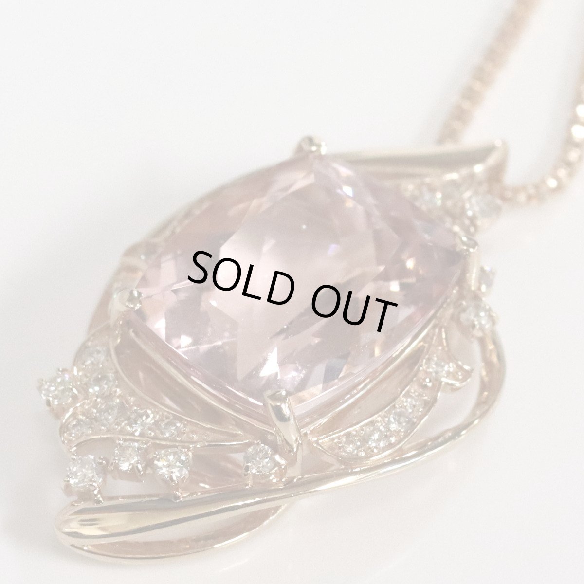 画像3: K18PGモルガナイトダイヤモンドペンダント M9.036 D0.30 9.7g ソーティング (3)