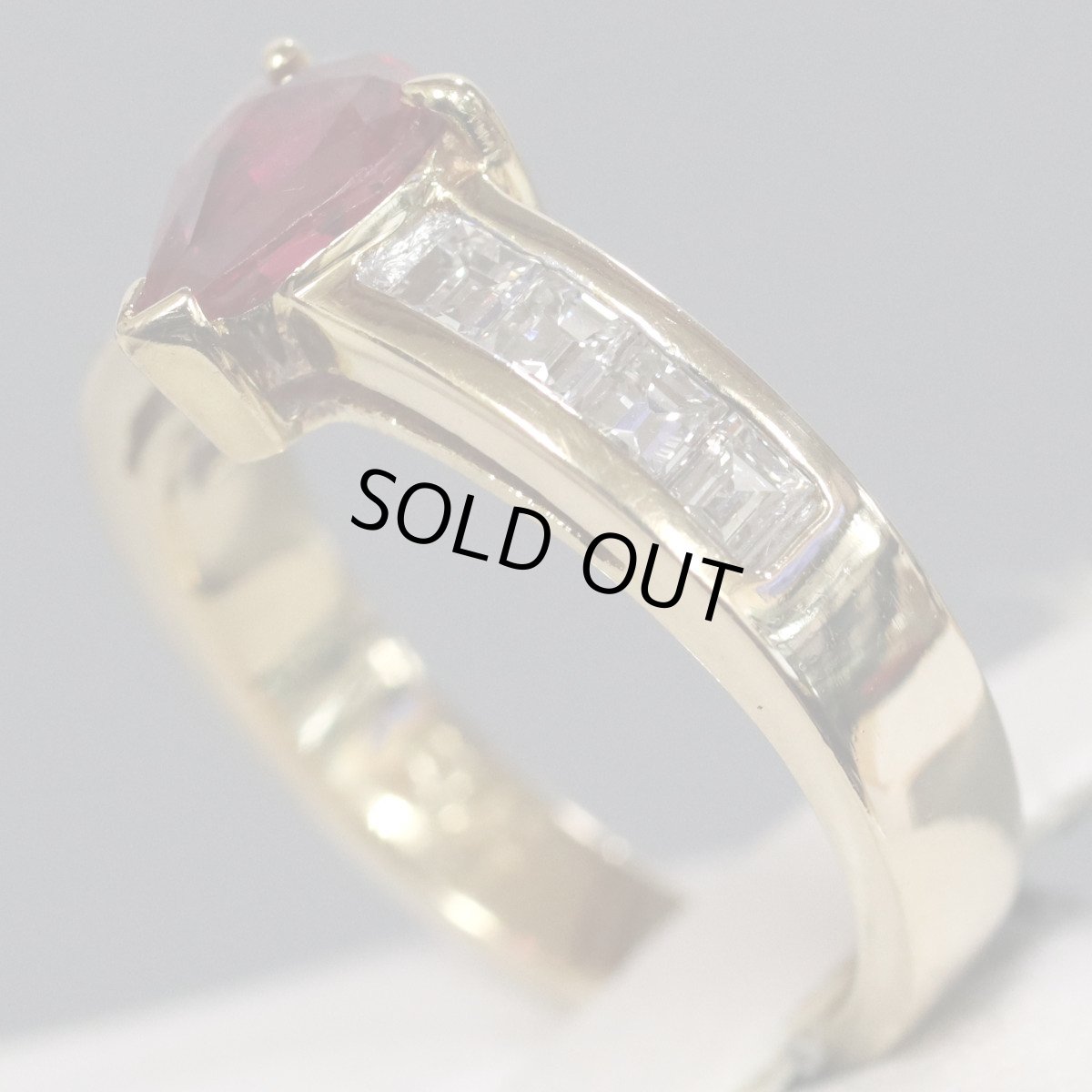 画像3: K18ルビーダイヤモンドリング R0.67 D0.57 5.2g #10.5 (3)