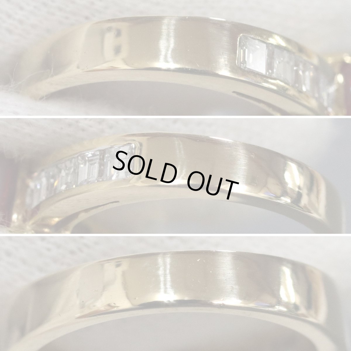 画像5: K18ルビーダイヤモンドリング R0.67 D0.57 5.2g #10.5 (5)