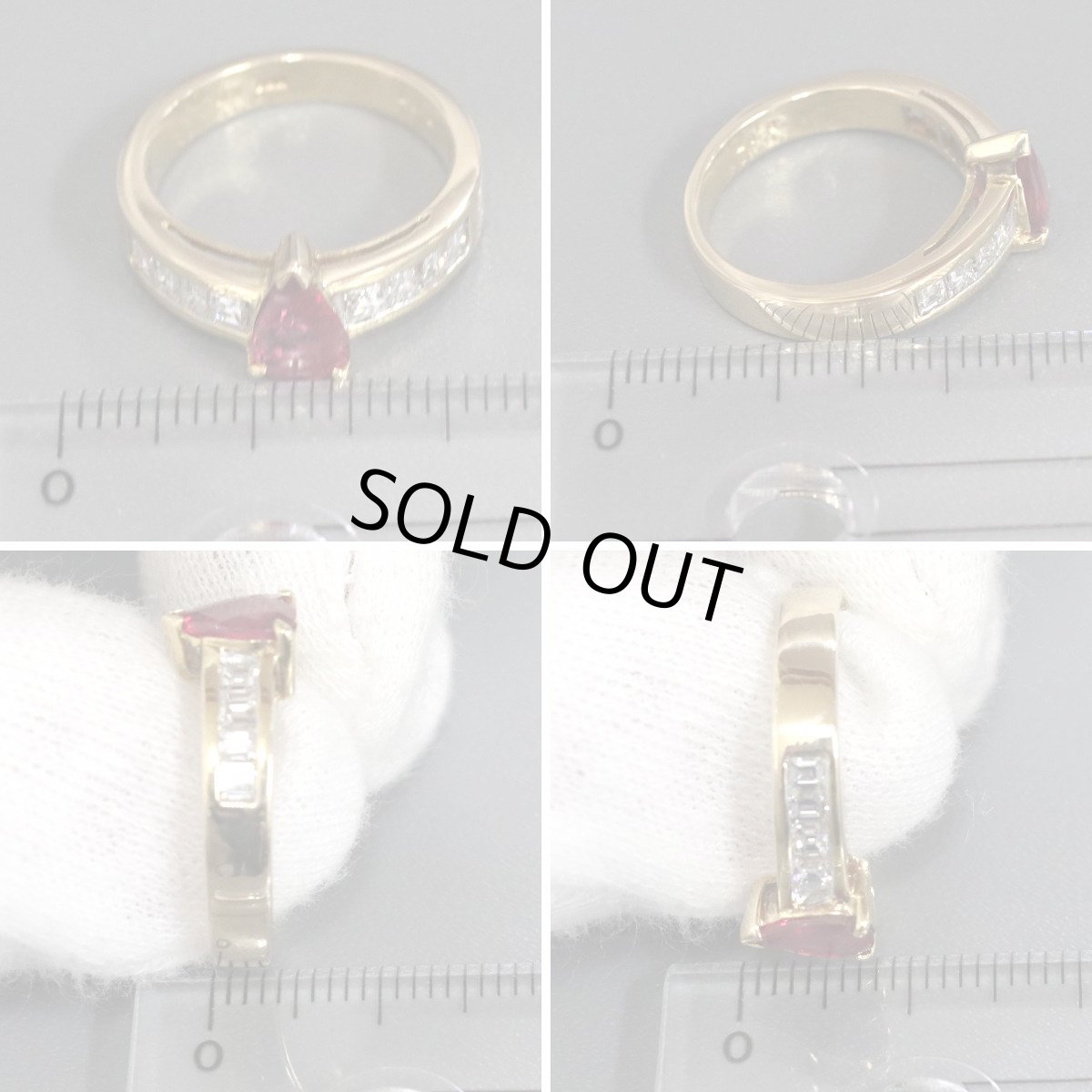 画像8: K18ルビーダイヤモンドリング R0.67 D0.57 5.2g #10.5 (8)