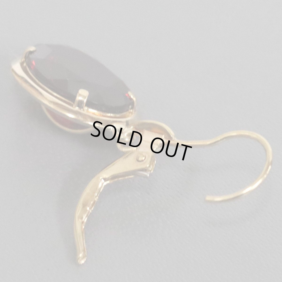 画像2: K18ガーネットピアス 5.2g (2)