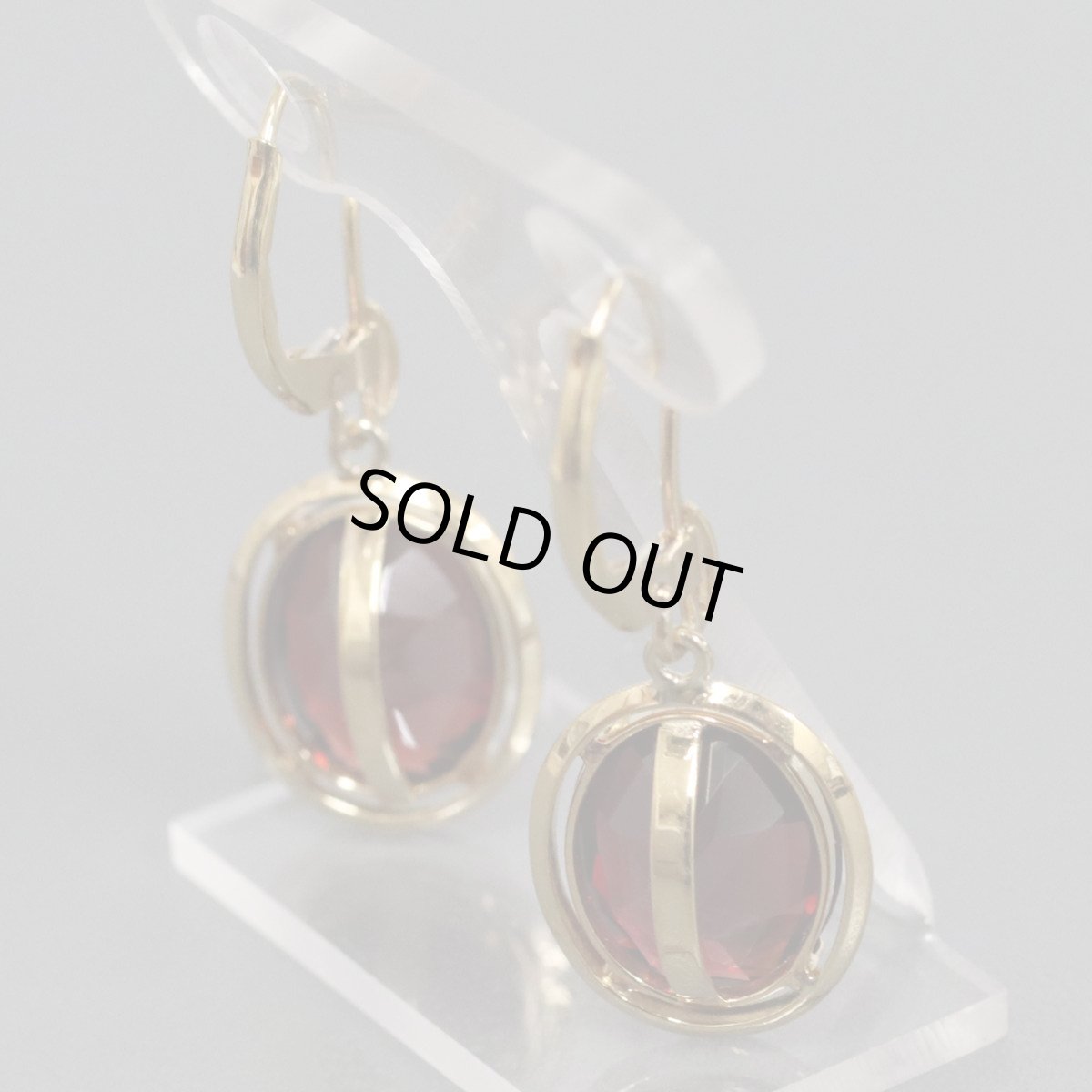 画像7: K18ガーネットピアス 5.2g (7)