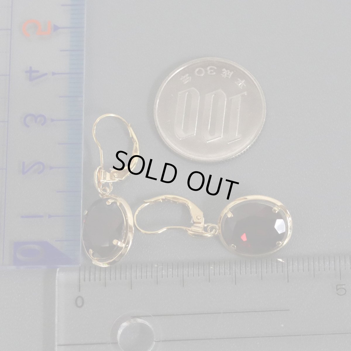 画像9: K18ガーネットピアス 5.2g (9)