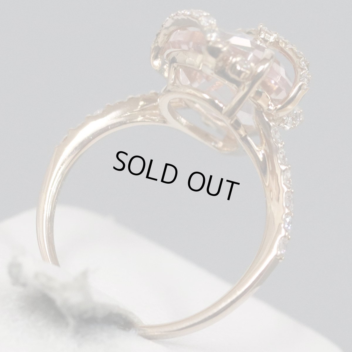 画像5: K18PGモルガナイトダイヤモンドリング M5.83 D0.45 4.2g #11 鑑別書 (5)