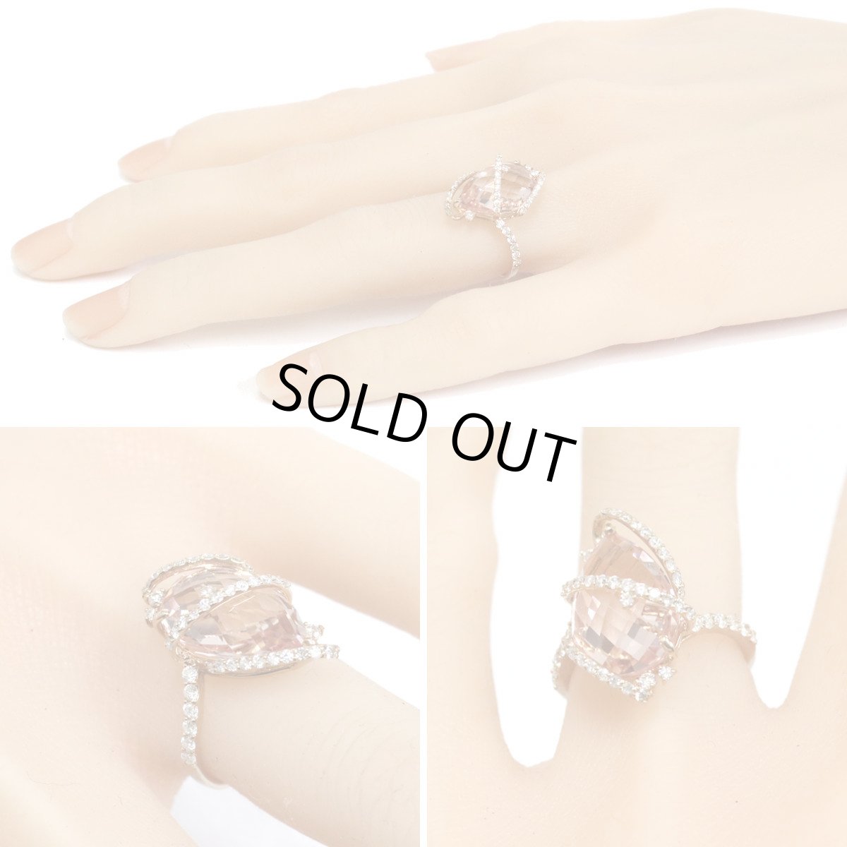 画像9: K18PGモルガナイトダイヤモンドリング M5.83 D0.45 4.2g #11 鑑別書 (9)